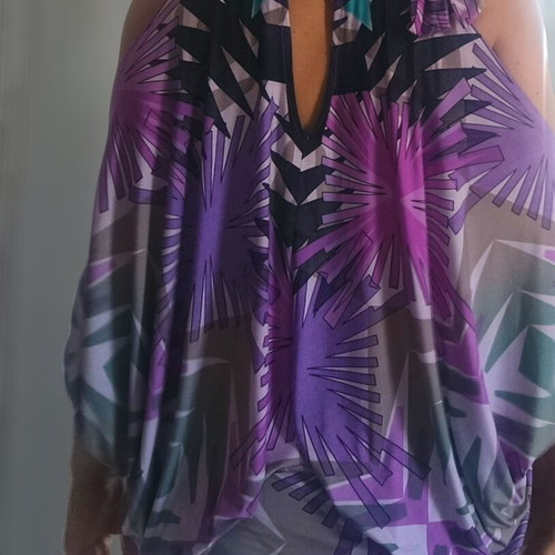 Boho summer tunic dress like new, multicolor, one size