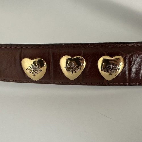 Richard Gampel leather belt with heart details, brown