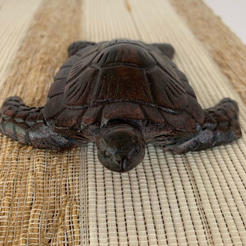 Wooden carved turtle decorative handmade, new, 11 cm