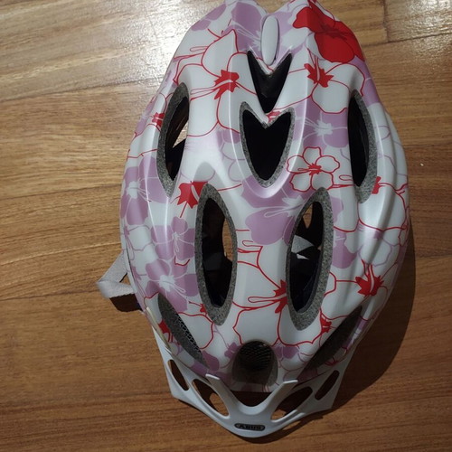 ABUS Arica HS-11 bicycle helmet like new, 58–62cm, floral pink/white