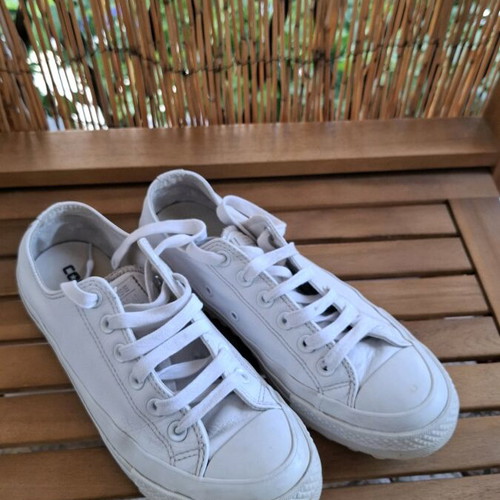 Converse leather white shoes used, size 39