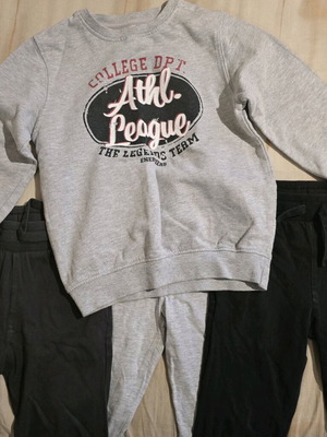 Tracksuit pants and sweatshirt used, 110 cm, set of 3 pieces