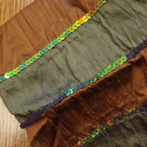 Fabric bag for crafting like new with embroidered sequins
