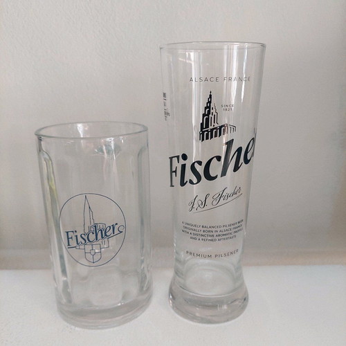 Fischer beer glass set like new, 2 pieces