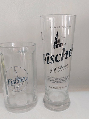 Fischer beer glass set like new, 2 pieces