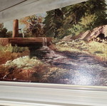 Signed canvas painting used, alpine landscape 80x60cm