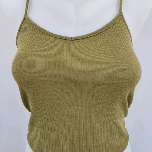 Olive tank top used, size XS, cropped