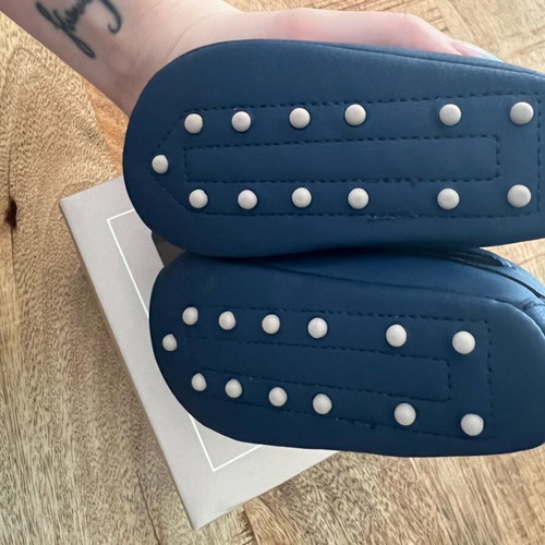Mayoral blue baby moccasins size 19 like new