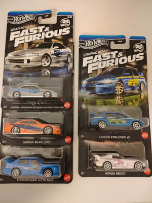 Hot Wheels Fast and Furious graphic remix toy cars new