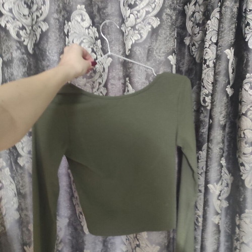 Mind Your Style ribbed blouses with open back like new, S/M, black and khaki