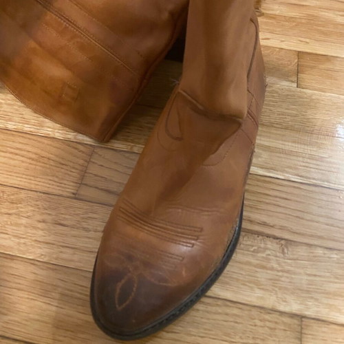 Leather cowboy boots brown size 38 like new