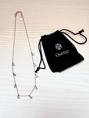 Oxette necklace new silver 925 with rose gold plating and white zirconia