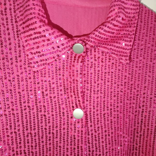 Fuchsia Shirt with Sequins like new, size L