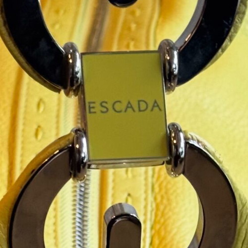 Escada yellow leather handbag used, buckskin leather