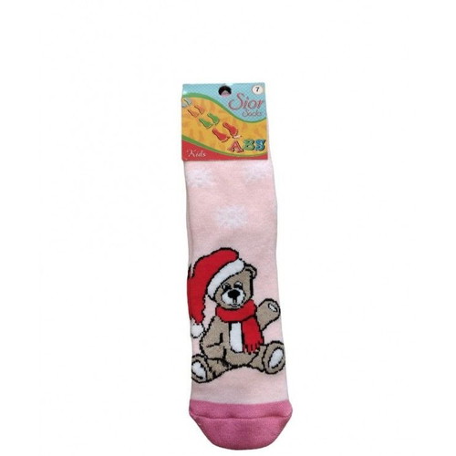 Girls' Christmas slipper sock new, pink, 85% cotton