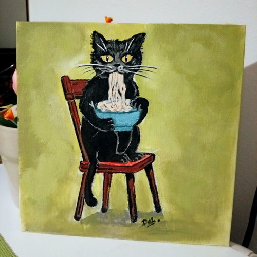 Painting on canvas with acrylic colors 20×20cm new