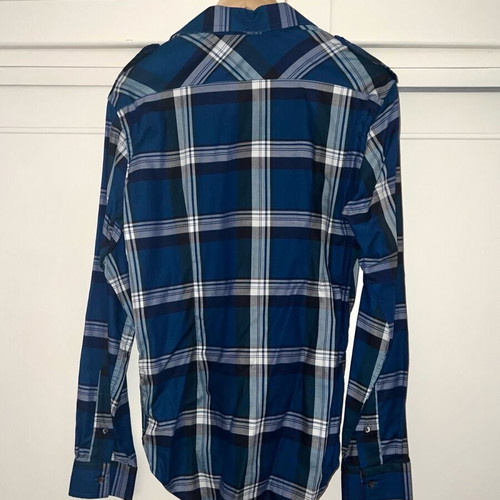 Zara checked shirt blue-green used size Large