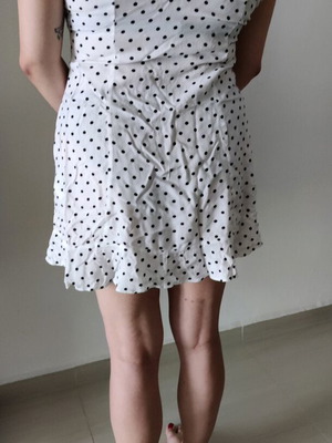 Mini white polka dot dress like new from H&M, size L