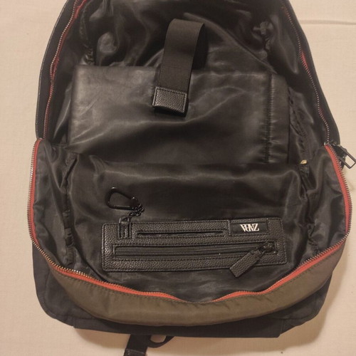 Zara men's backpack used, khaki-black with orange details