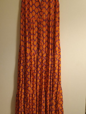 Women's summer dress XL like new, orange and purple