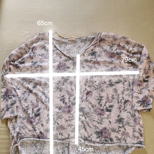 Namaste women's transparent blouse size M like new, beige multicolor