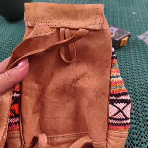 Mini Boho Tribal Leather Backpack