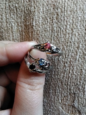 Rings new in 3 designs and sizes multicolored and silver