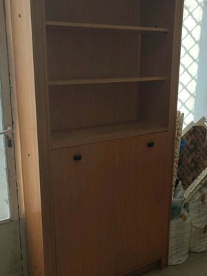 Bookcase with foldable bed used