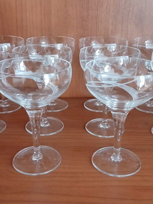 Cocktail glasses used, set of 10, crystal