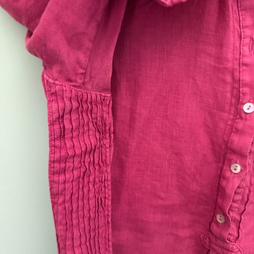 Massimo Dutti fuchsia shirt with pintuck details