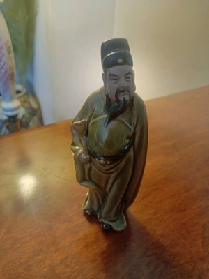 Vintage Chinese Mudman figure new, porcelain with Sancai technique