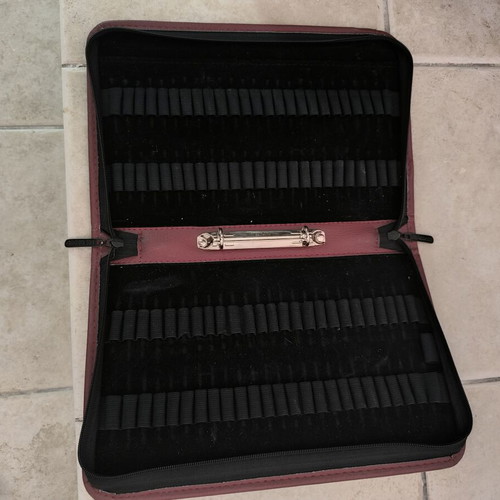 Leather pencil case with notebook holder, A4 size