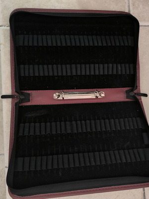 Leather pencil case with notebook holder, A4 size