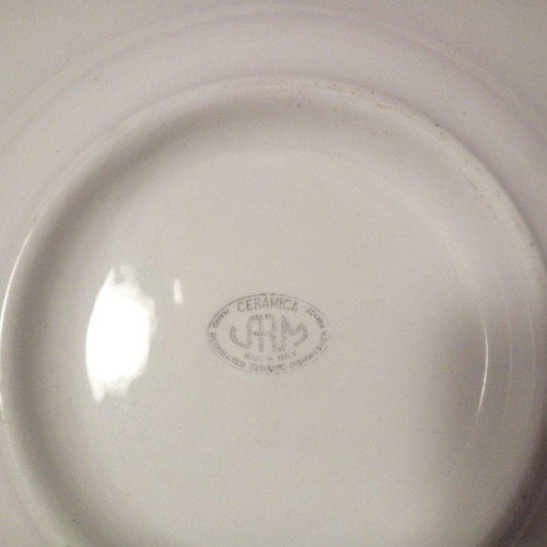 Italian ceramic fruit bowl used, hand-painted, ARM