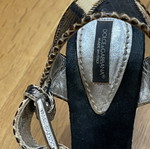 Dolce & Gabbana leather high-heeled sandals like new, black beige