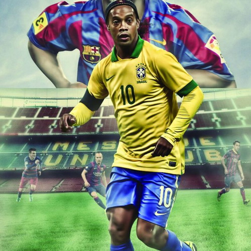 Ronaldinho poster Brazil & Barcelona 43.5x28.5 cm new