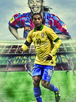 Ronaldinho poster Brazil & Barcelona 43.5x28.5 cm new