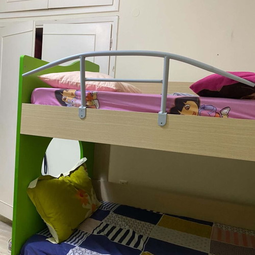 Koketa bunk bed with pull-out bed for 3 children, metal ladder, like new