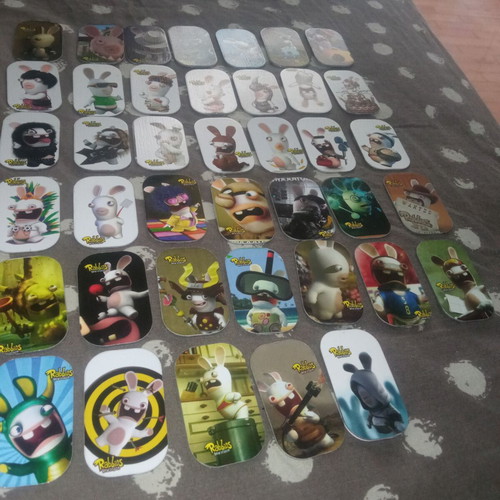 Rabbids metal caps set used, 40 pieces numbers 91-144