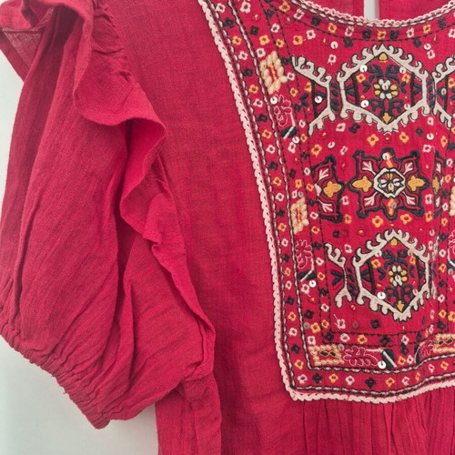 Sfera boho embroidered blouse like new, red