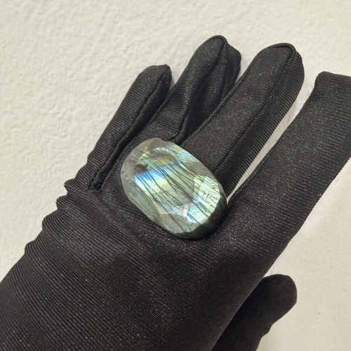 Labradorite ring with blue fire, handmade