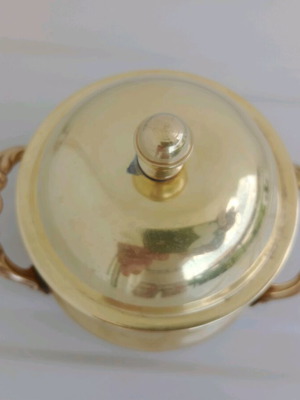 Italian brass sugar bowl like new vintage with handles