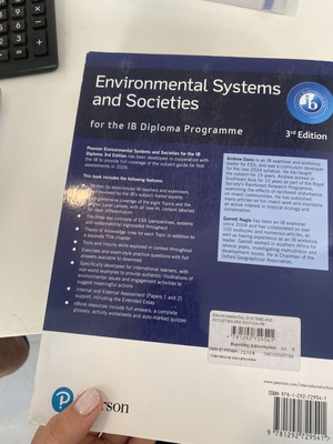 Environmental Systems and Societies IB book like new, English