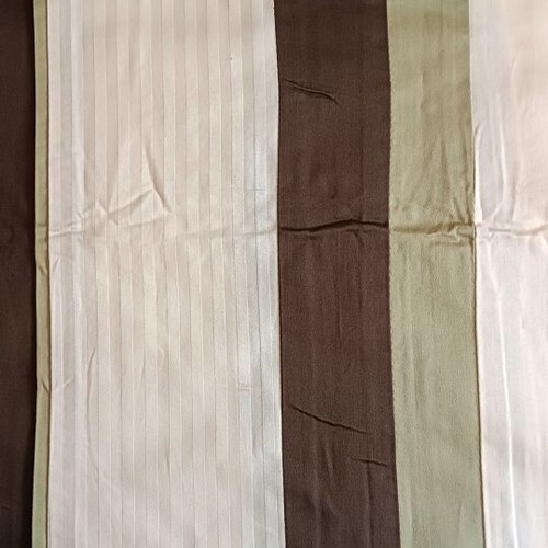 Nautica curtain new, striped beige, brown and light green