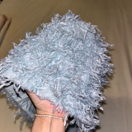 Zara blue crop top with feathers like new