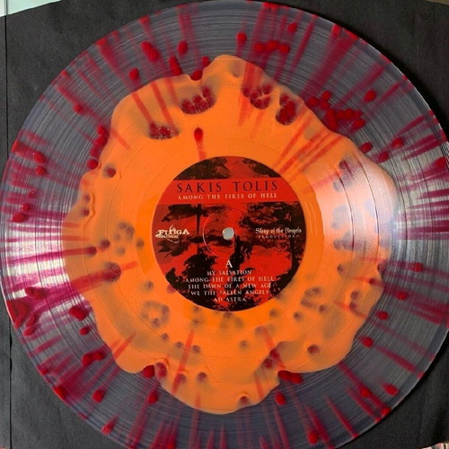 Sakis Tolis Among the Fires of Hell splatter vinyl mint with poster and signed card