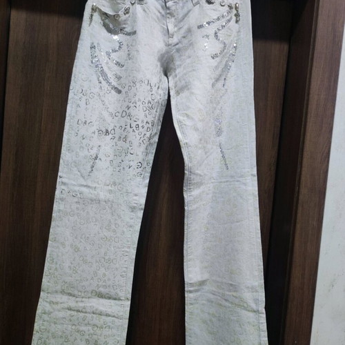 Dolce & Gabbana women's linen bootcut pants like new, white, vintage