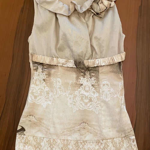 Blouse-Top With Basque Like New, Beige, Size S