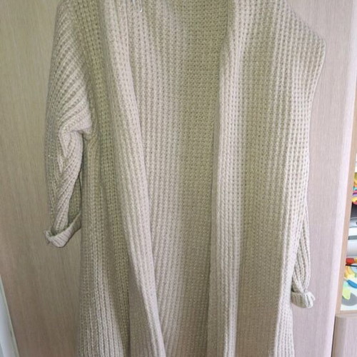 Mat Fashion beige women's cardigan with golden weave new