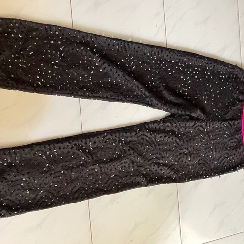 Comme Des Fuckdown lace pants with fuchsia elastic logo, like new